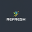 Professional logo for a company called REFRESH that specializes in fitness and health equipment
